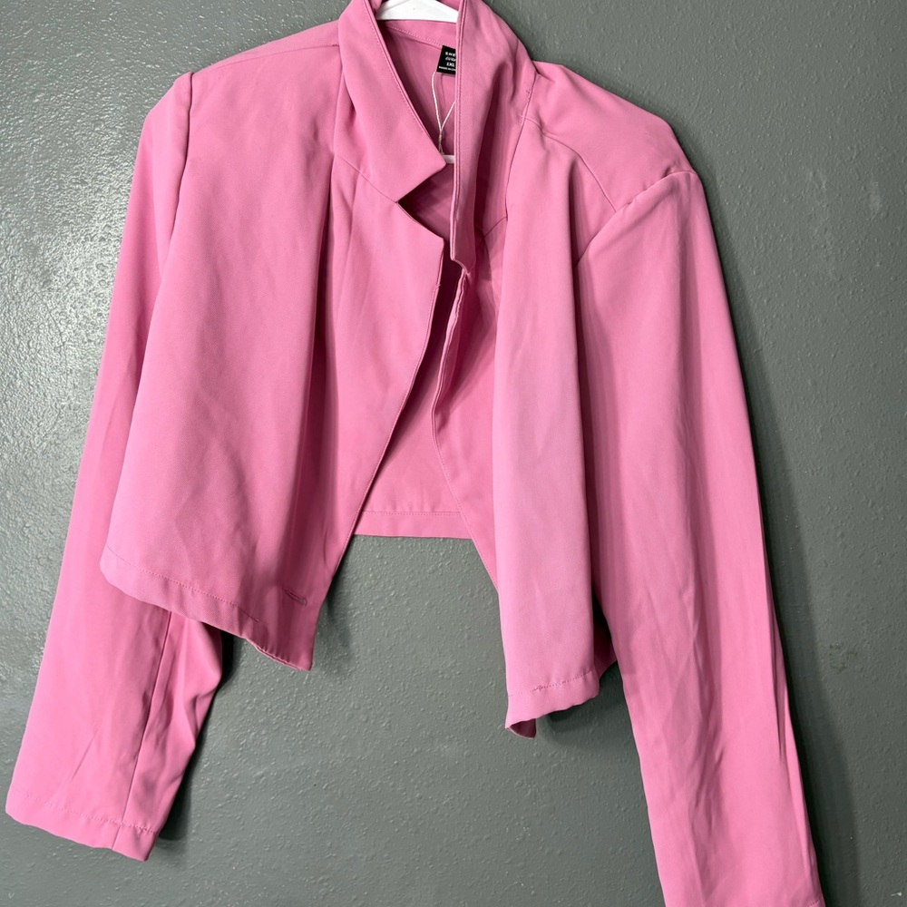 Pink Cropped Blazer